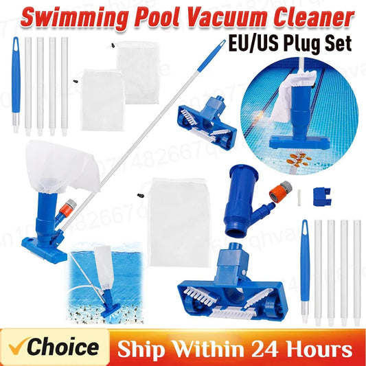 Swimming Pool Vacuum Cleaning Tool Pond Vacuum Jet Underwater Cleaner Brush Head Pool Cleaning Net Pool Accessories EU/US Plug - PoolnStuff