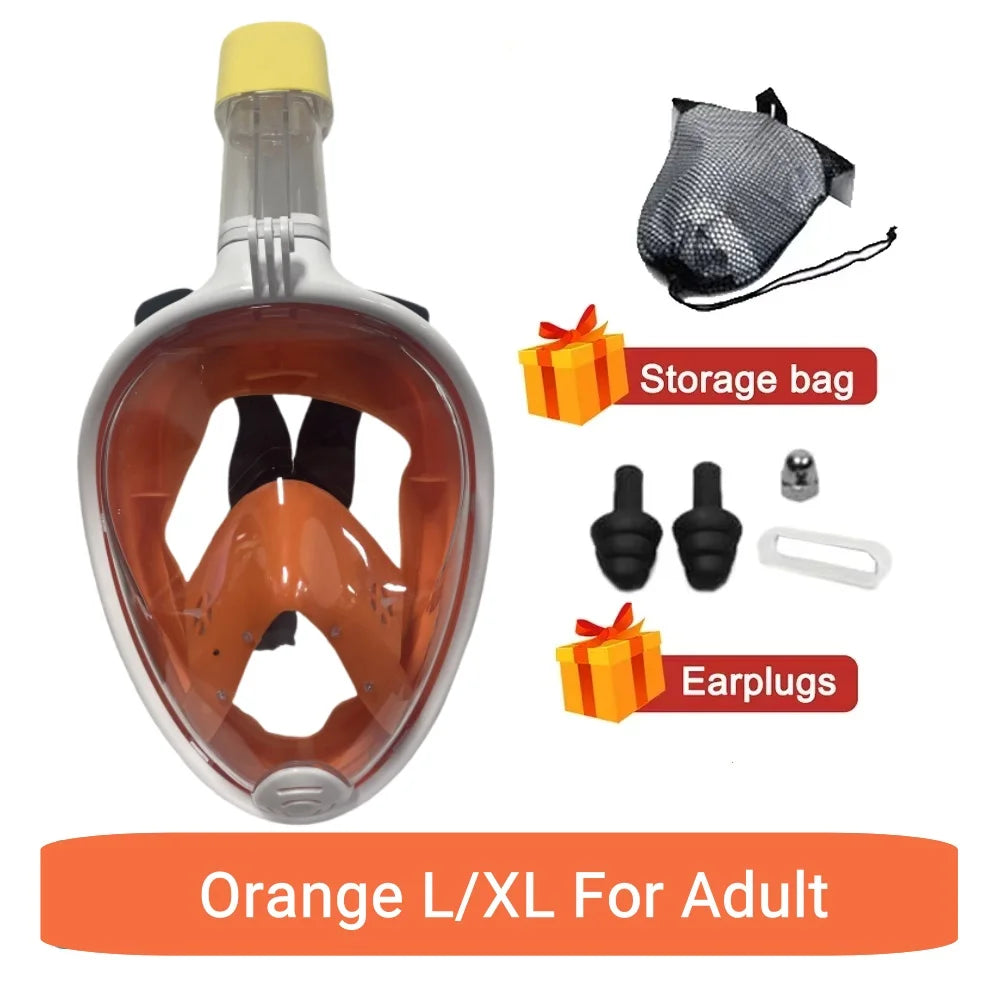 Professional Snorkeling Diving Mask Underwater Scuba Full Face Snorkel Mask Anti Fog Goggles for Kids Adult Swimming Equipment - PoolnStuff