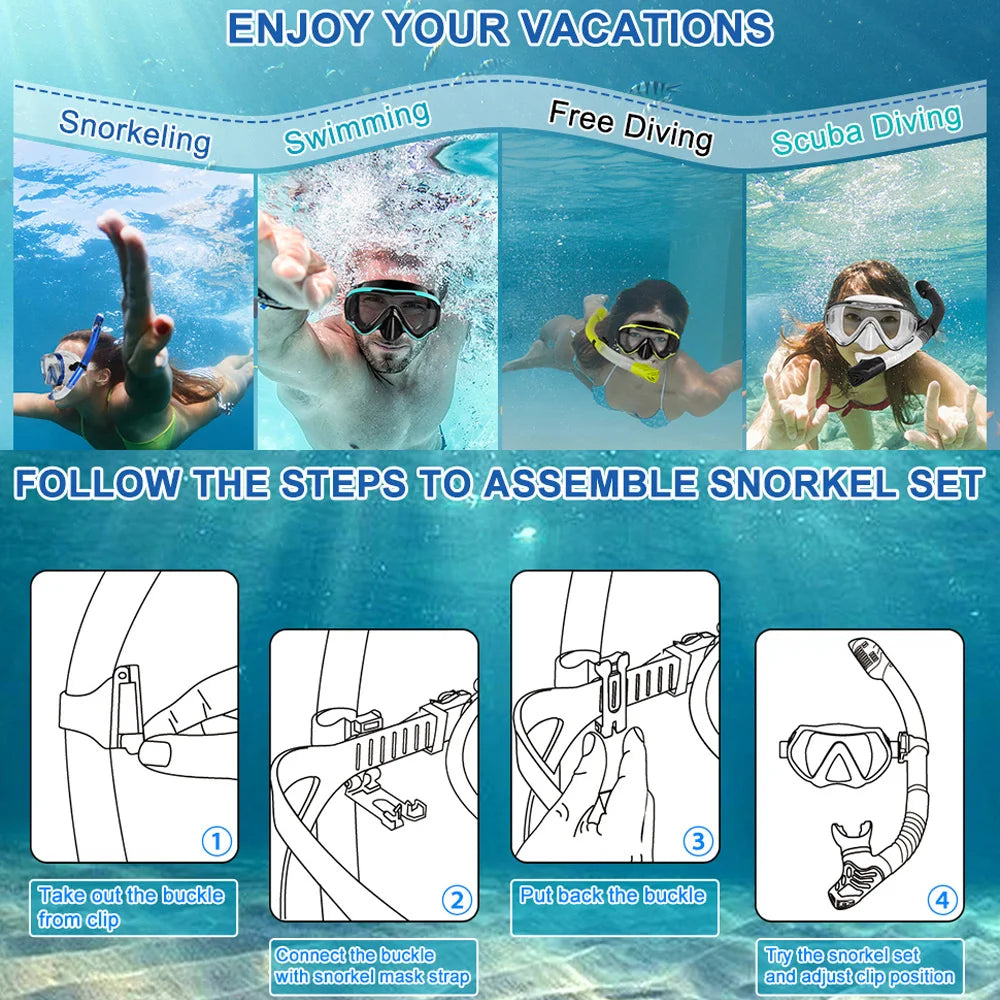 Dry Snorkel Tube Easy Breath Scuba Diving Splash Guard Top Valve Swimming Underwater Equipment For Adults Kids Men Women Youth - PoolnStuff