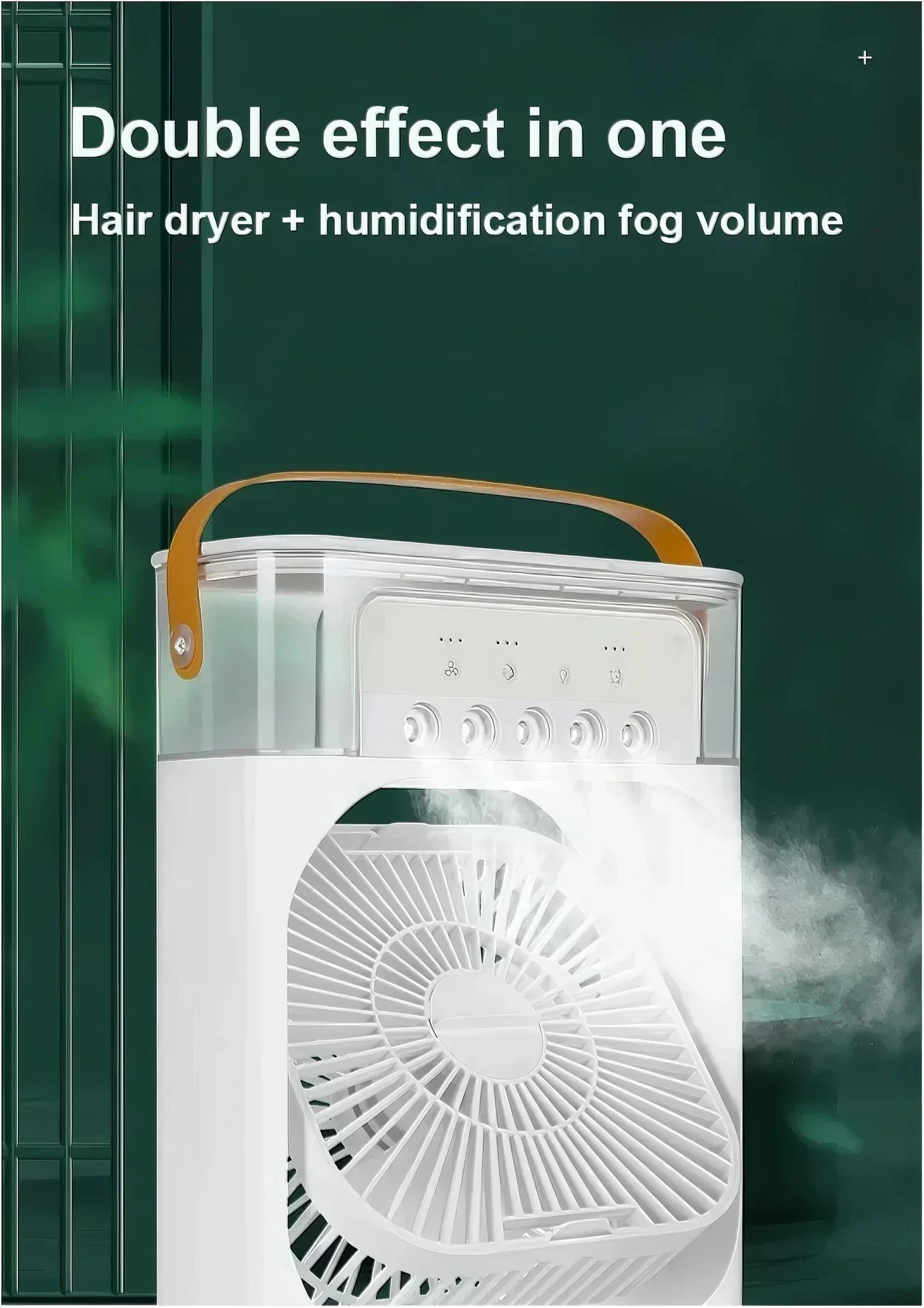 Fan/cooling fan portable household three in one small air cooler, LED night light, 5-hole humidifier, 1-3 hour timer - PoolnStuff