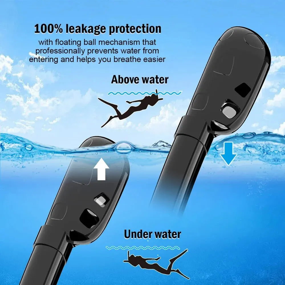 Full Face Snorkel Mask 180°Panoramic View Silicone Dry Top Snorkeling Diving Swimming Goggles With 2 Snorkels Anti-Fog Anti-Lea - PoolnStuff