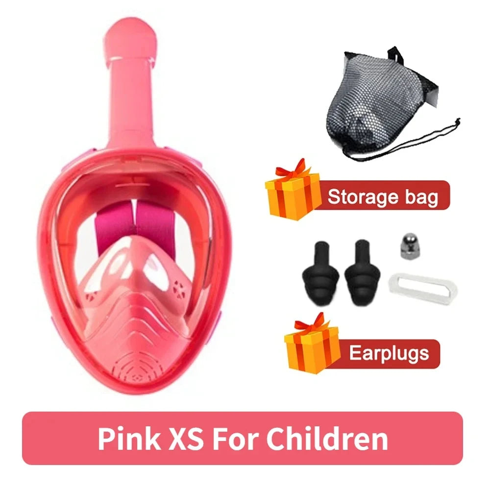 Professional Snorkeling Diving Mask Underwater Scuba Full Face Snorkel Mask Anti Fog Goggles for Kids Adult Swimming Equipment - PoolnStuff