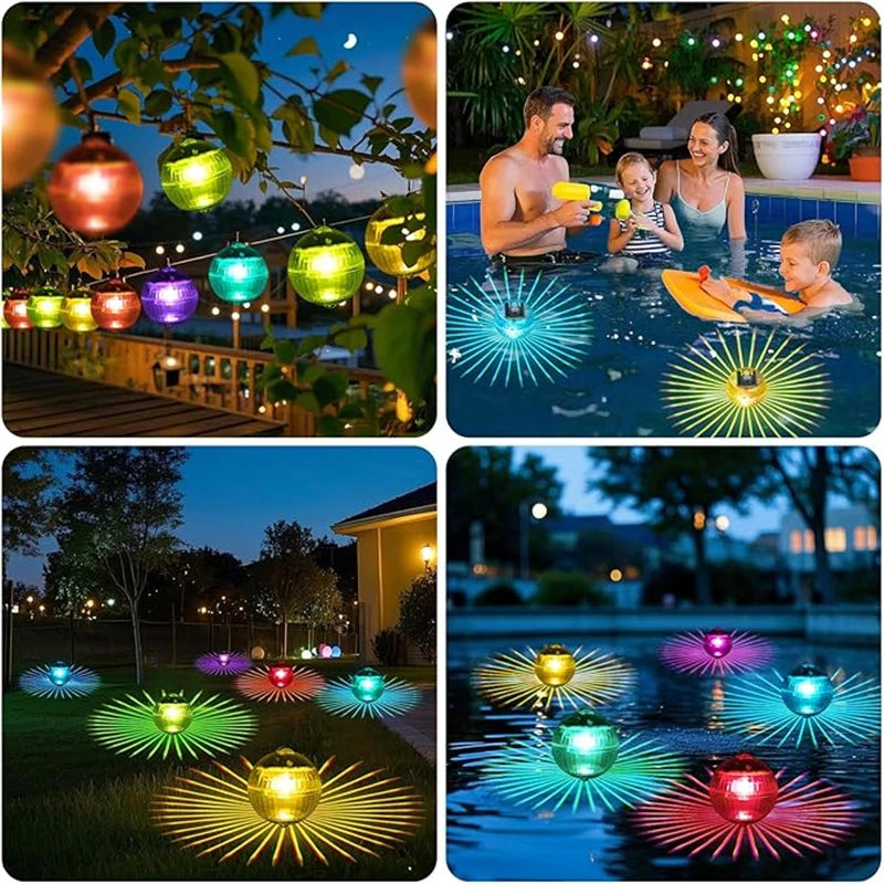 1 Pcs Solar Floating Pool Lights RGB Color Changing LED Light Outdoor Waterproof Hanging Garden lamp for Pool Lawn Pathway Party - PoolnStuff