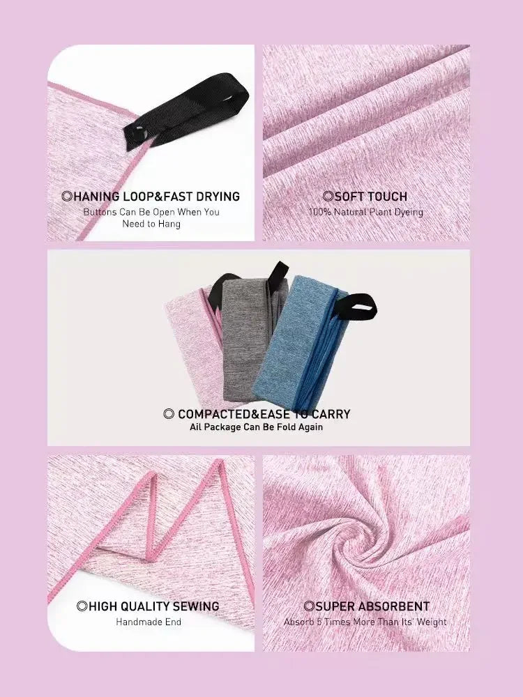 Microfiber Quick Dry Gym Towel Silver ION OdorFree Absorbent Fiber Fast Drying Workout Gear for Body Sweat Working Out Towels - PoolnStuff