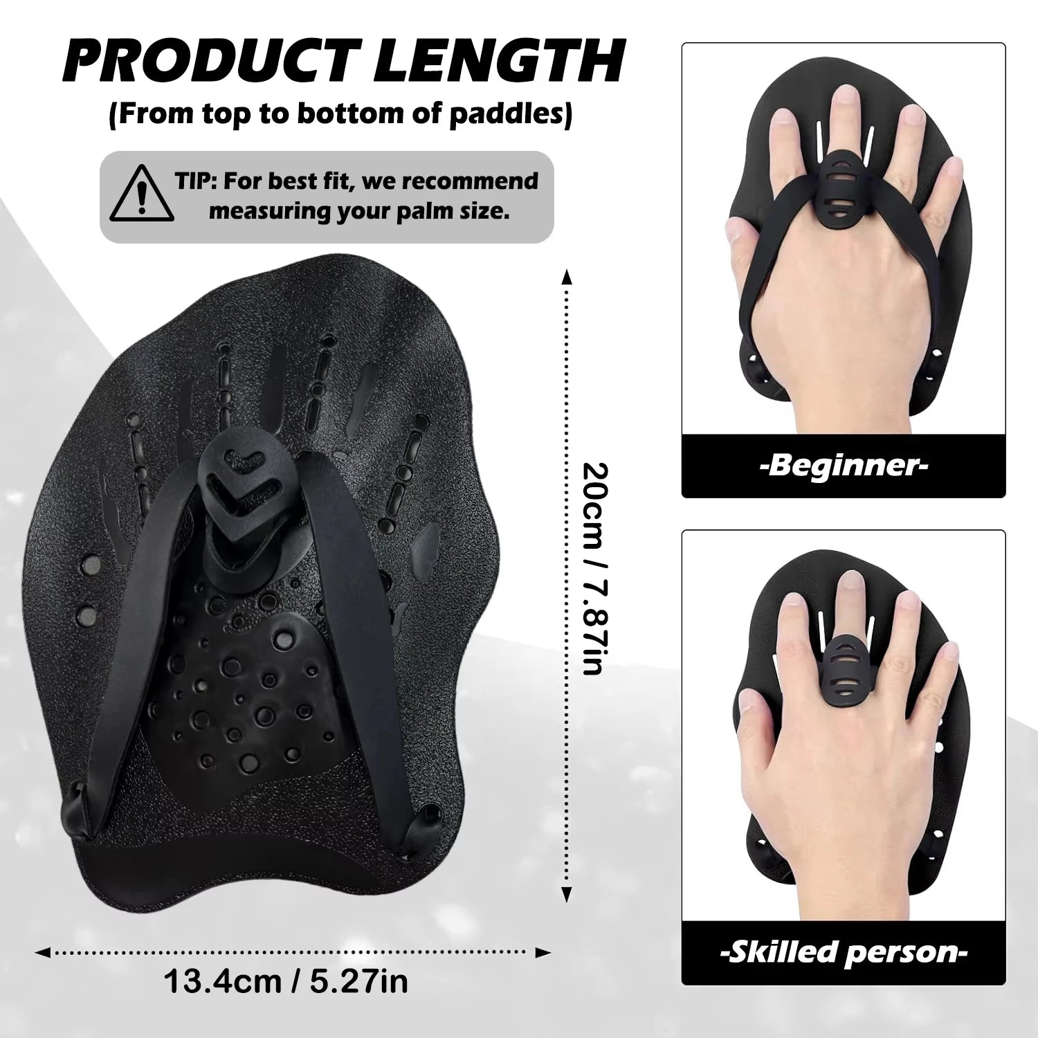 1 Pair Swimming Training Hands Flippers, With Adjustable Silicone Straps - PoolnStuff