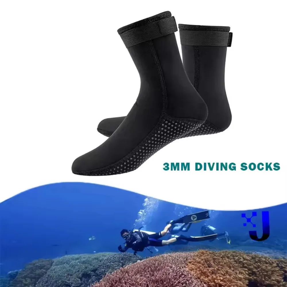 3mm Neoprene Diving Socks Wetsuit Shoes Non-slip Surf Swimming Fins Socks Elasticity Beach Boots Warm Aqua Socks for Snorkeling - PoolnStuff