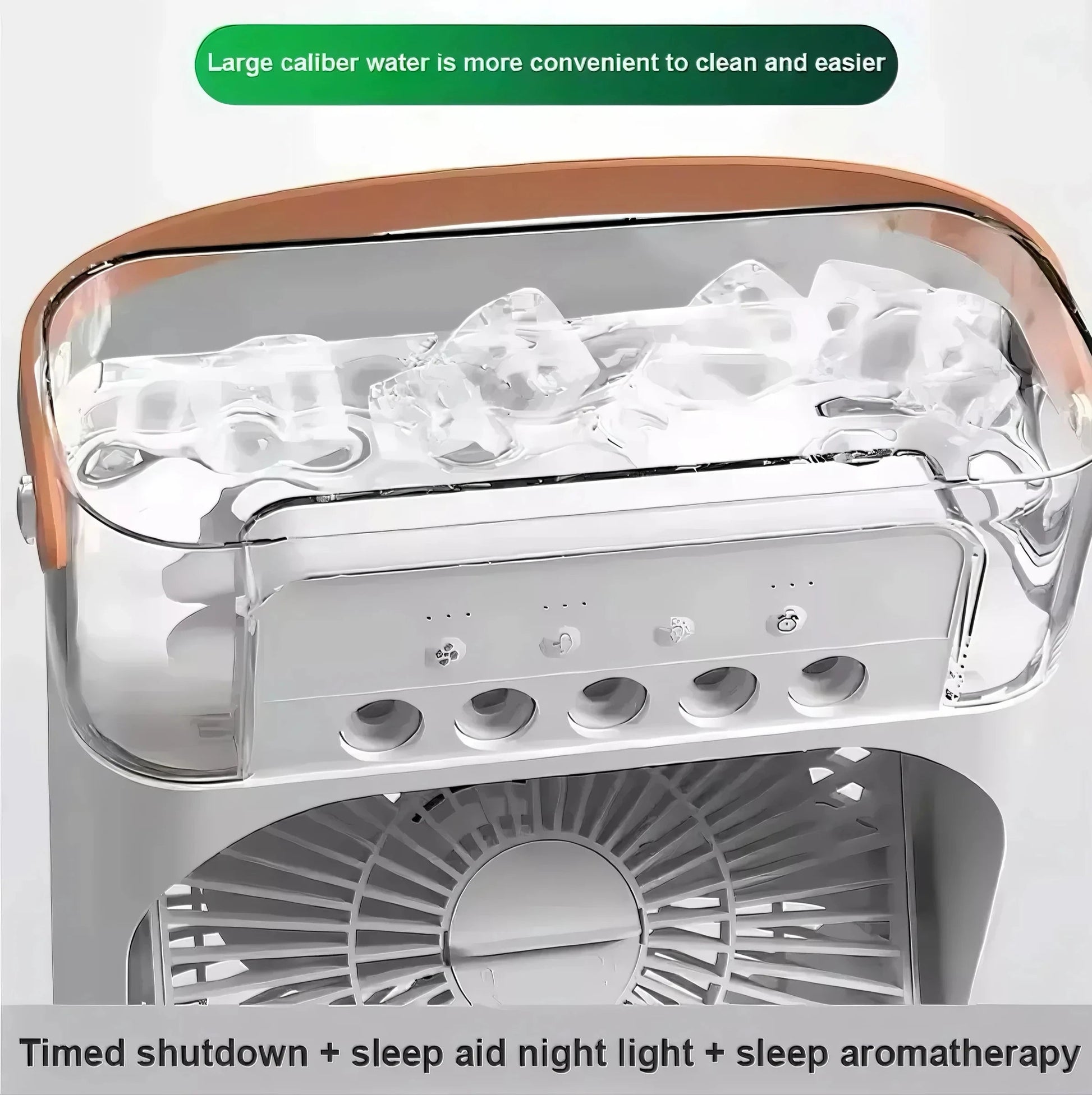 Fan/cooling fan portable household three in one small air cooler, LED night light, 5-hole humidifier, 1-3 hour timer - PoolnStuff