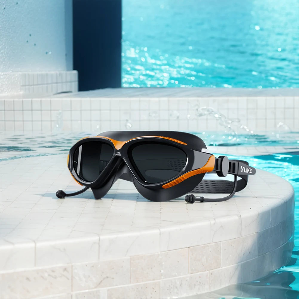 Professional HD Swim Glasses Adjustable Wide View Swim Goggles Waterproof Swim Sports Eyewear for Women Men - PoolnStuff