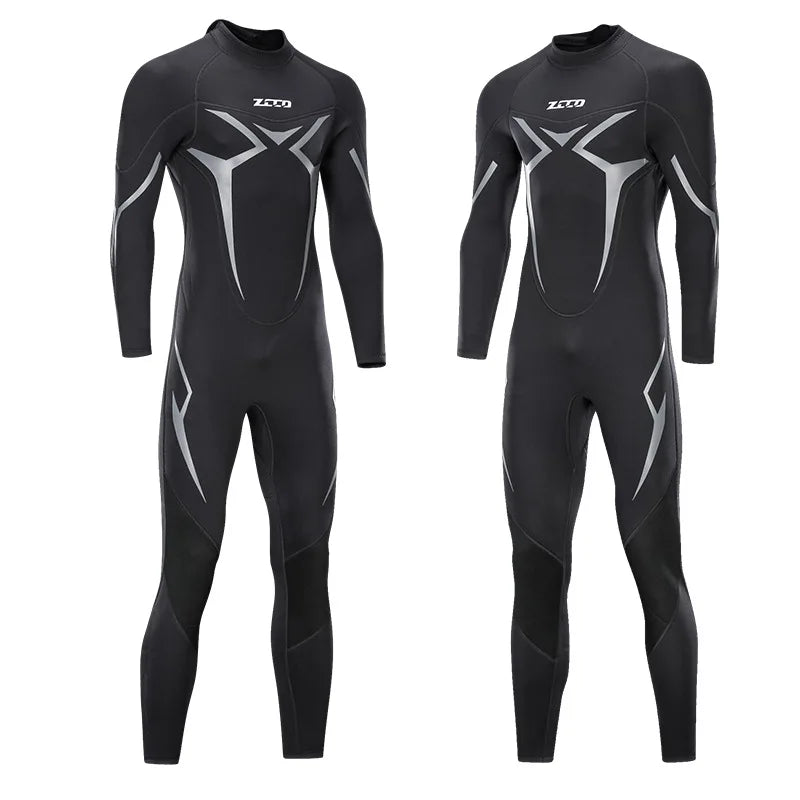 Neoprene Wetsuit 3mm Mens Long Sleevele One Piece Wetsuit Ultra Elastic Diving Suit Water Swimming Surfing Triathlon - PoolnStuff