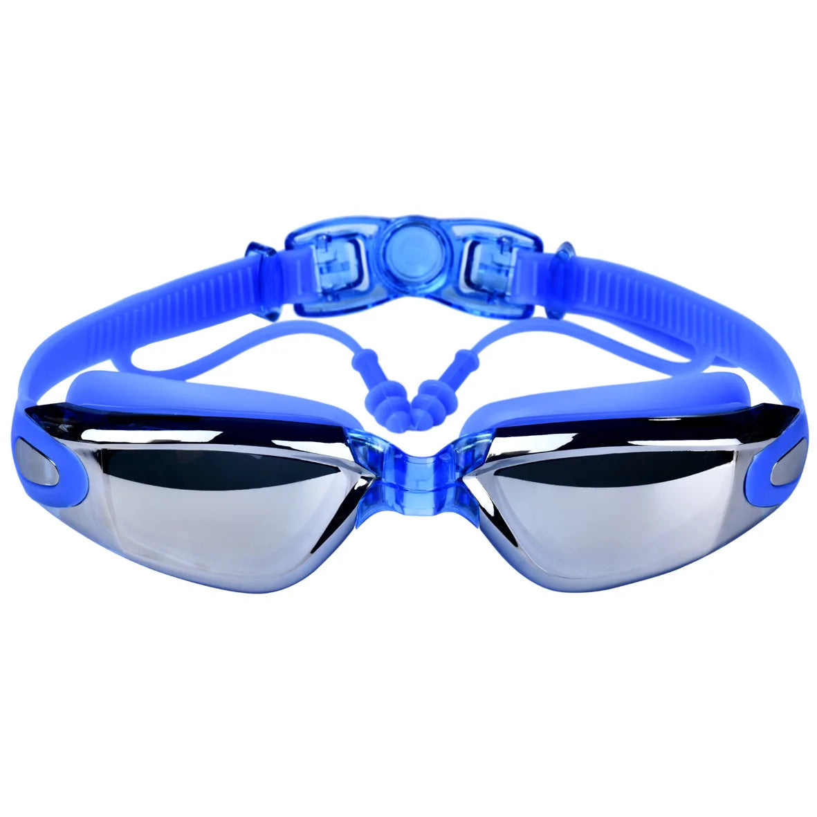 Swimming Goggles Adult Myopia Swimming Goggles One-piece Earplugs Electroplating Anti-fog High-definition Swimming Goggles - PoolnStuff