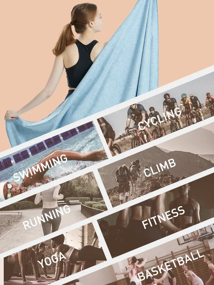 Microfiber Quick Dry Gym Towel Silver ION OdorFree Absorbent Fiber Fast Drying Workout Gear for Body Sweat Working Out Towels - PoolnStuff