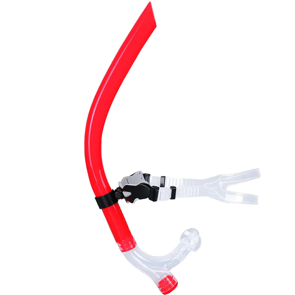 Swim Training Snorkel Center-Mount Front ComfortableMounted Silicone Mouthpiece Junior Swimmers Equipment For Adult Youth Kid - PoolnStuff
