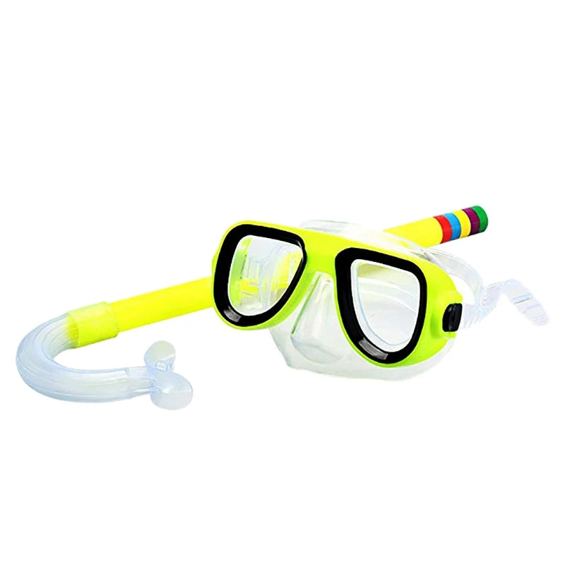 Kids Diving Goggle Mask Breathing Tube Shockproof Anti-fog Durable Underwater Swimming Glasses Band Snorkeling Accessories Set - PoolnStuff