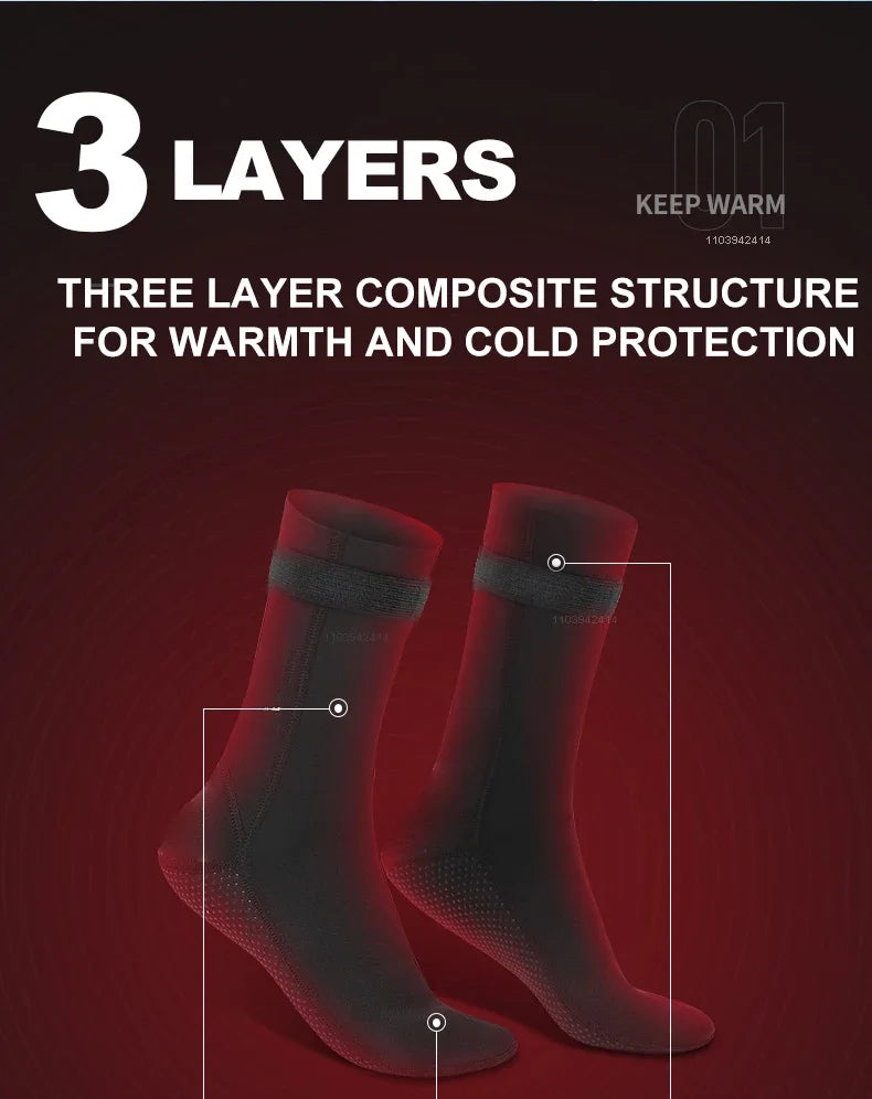 3mm Neoprene Diving Socks Wetsuit Shoes Non-slip Surf Swimming Fins Socks Elasticity Beach Boots Warm Aqua Socks for Snorkeling - PoolnStuff