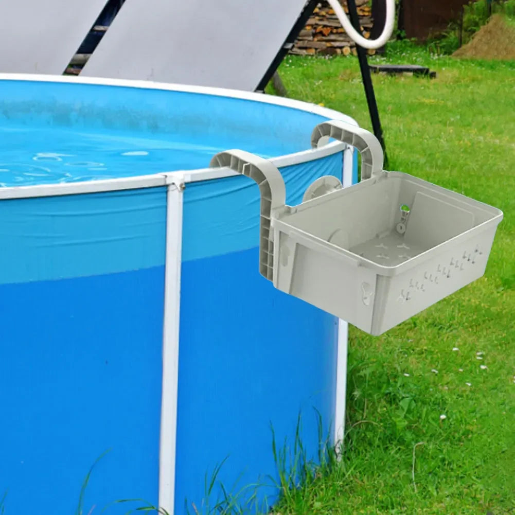 Pool Storage Basket with Cup Holders All-Around Organizer Swimming Pool Hanging Storage Basket Above Ground Pool Accessories - PoolnStuff