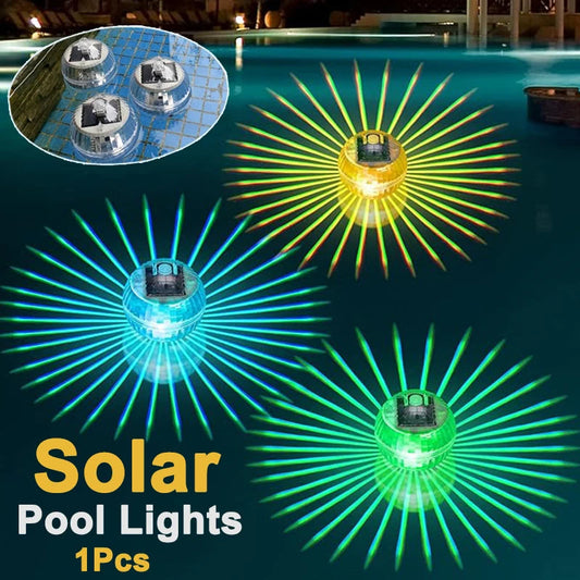 1 Pcs Solar Floating Pool Lights RGB Color Changing LED Light Outdoor Waterproof Hanging Garden lamp for Pool Lawn Pathway Party - PoolnStuff