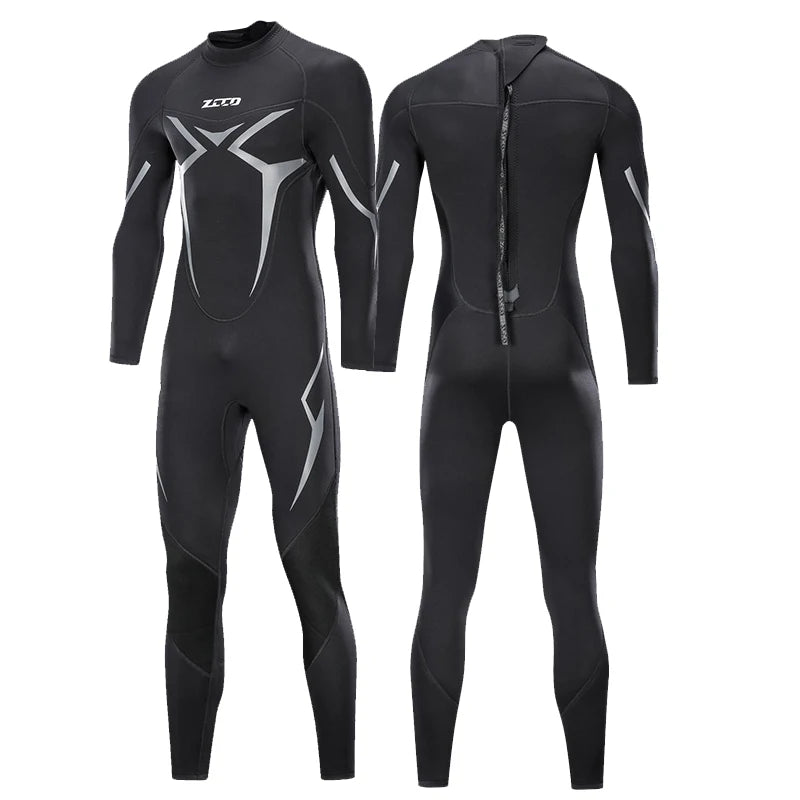 Neoprene Wetsuit 3mm Mens Long Sleevele One Piece Wetsuit Ultra Elastic Diving Suit Water Swimming Surfing Triathlon - PoolnStuff