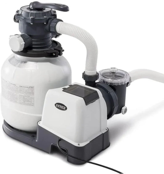 Intex SX2100 Krystal Clear Sand Filter Pump for Above Ground Pools: 2100 GPH Pump Flow Rate – Improved Circulation and Filtration – Easy Installation – Improved Water Clarity – Easy-to-Clean - PoolnStuff