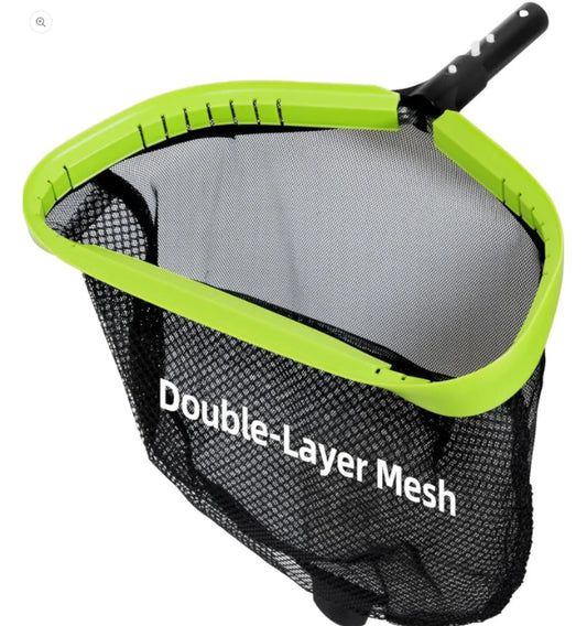 Professional Swimming Pool Leaf Skimmer Nets for Cleaning with Double-Layer Deep Big Bag,Heavy Duty Aluminum Frame & Handle Rake(Pole Not Included) - PoolnStuff