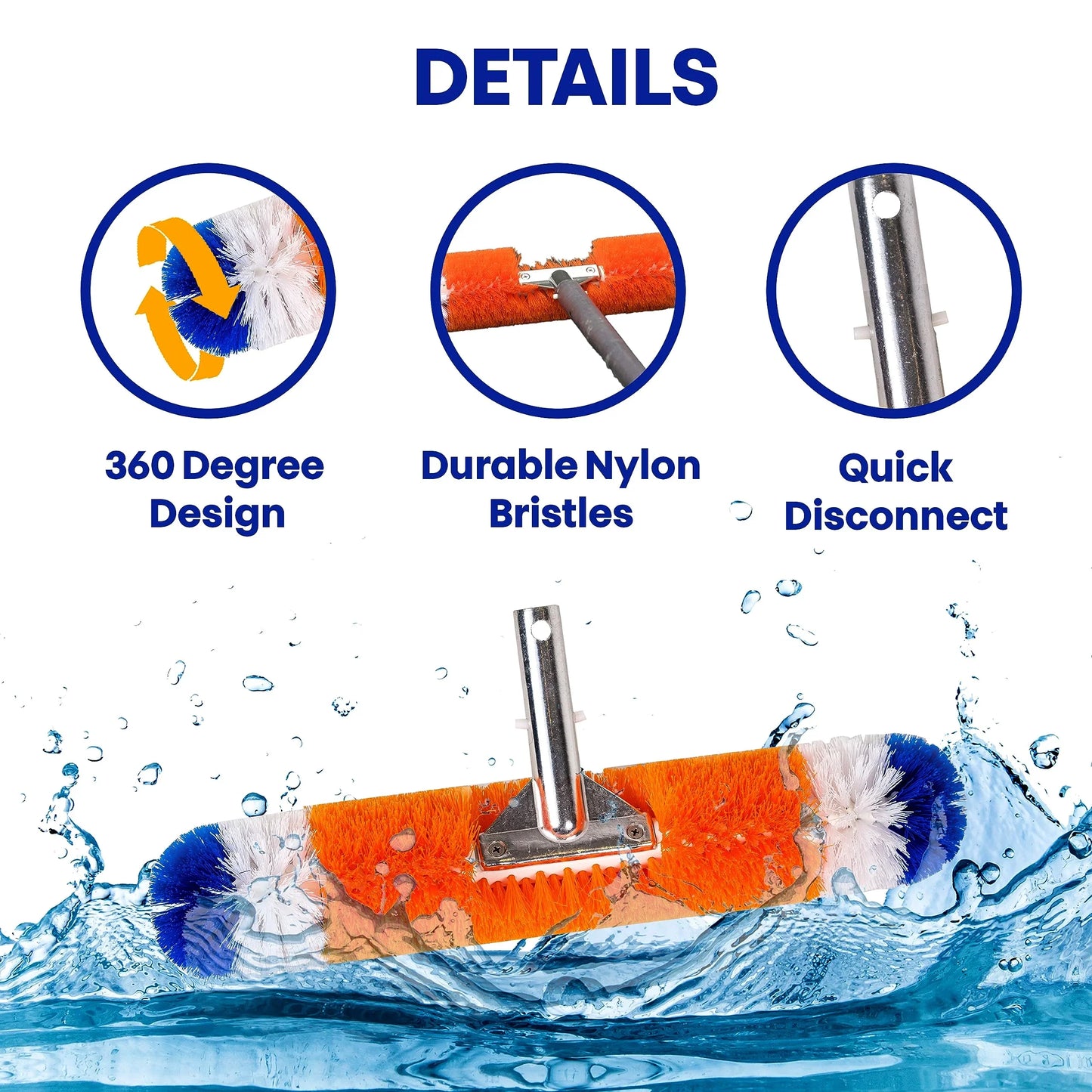 360 Degree 18" Brush for Cleaning Pool and Spa - PoolnStuff