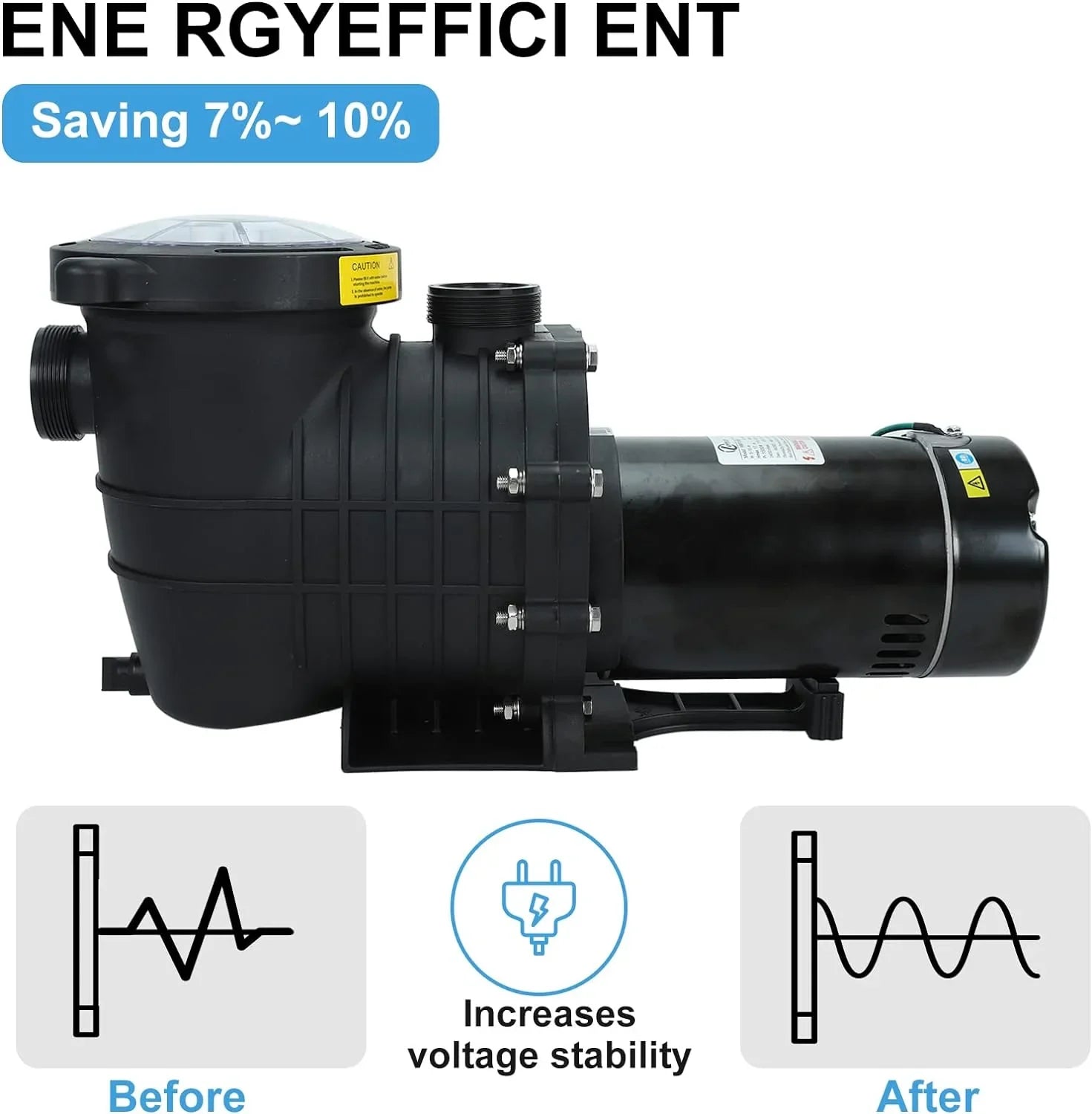 2.0 HP In/Above Ground Swimming Pool Pump, 110V 6600GPH Single Speed Pool Water Pumps lnground Above Ground with Filter Basket - PoolnStuff